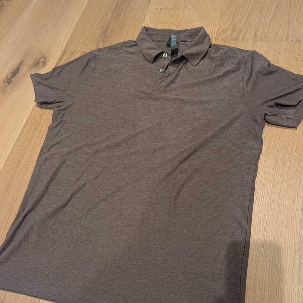 Vuori Men's Polo in Heather Brown